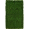 Overdyed Area Rug Handmade Green Geometric 2x4 ft