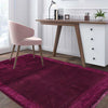 Overdyed Area Rug Handmade Purple Geometric 2x4 ft