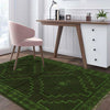 Overdyed Area Rug Handmade Green Geometric 2x4 ft