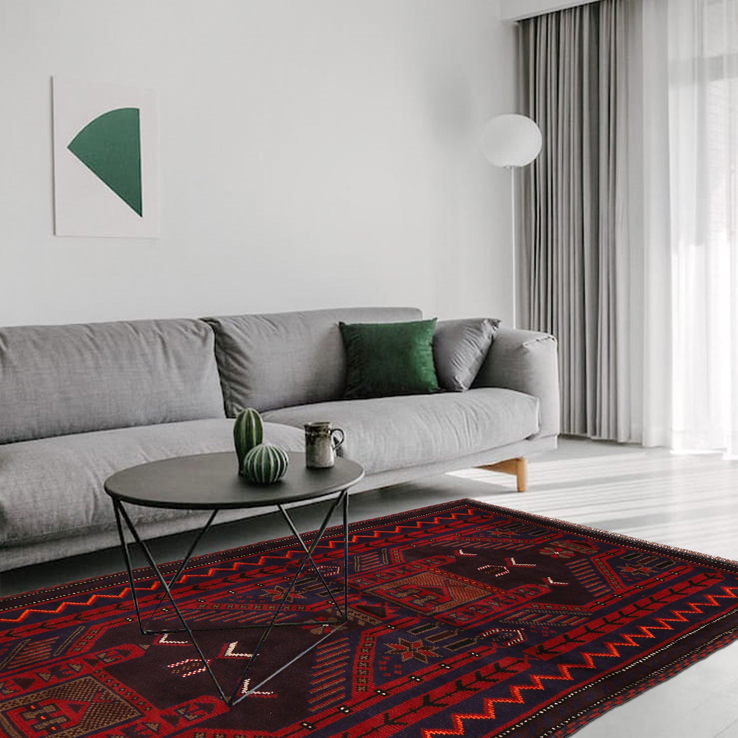 Baluchi Rug Handmade Red Prayer Design 3x5 ft