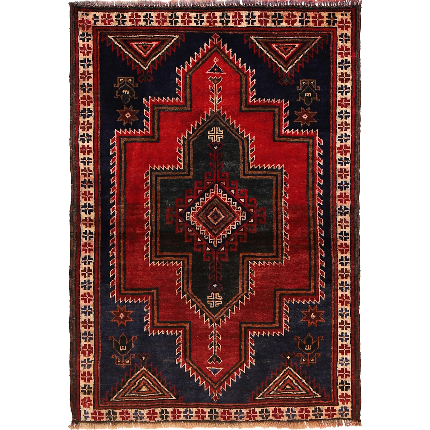 Baluchi Rug Handmade Multi Floral 2x4 ft