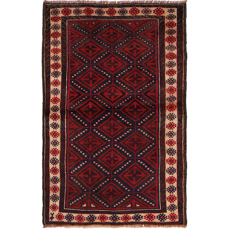 Baluchi Rug Handmade Multi Floral 3x5 ft