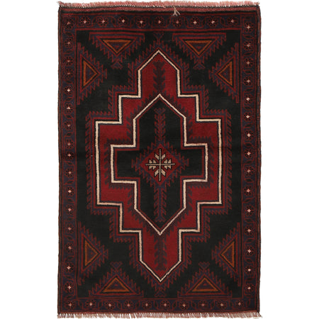 Baluchi Rug Handmade Multi Floral 2x4 ft