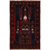 Baluchi Rug Handmade Multi Prayer Design 3x5 ft