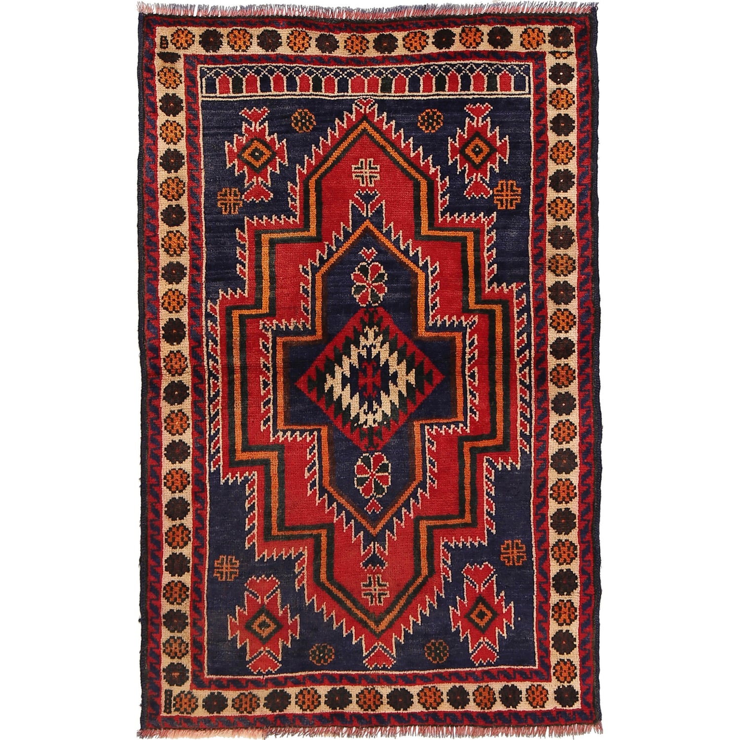 Baluchi Rug Handmade Multi Floral 3x5 ft