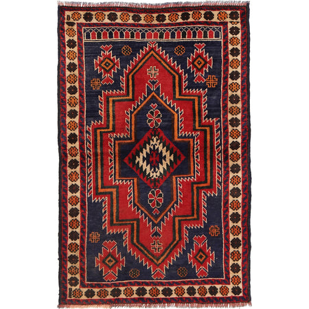 Baluchi Rug Handmade Multi Floral 3x5 ft