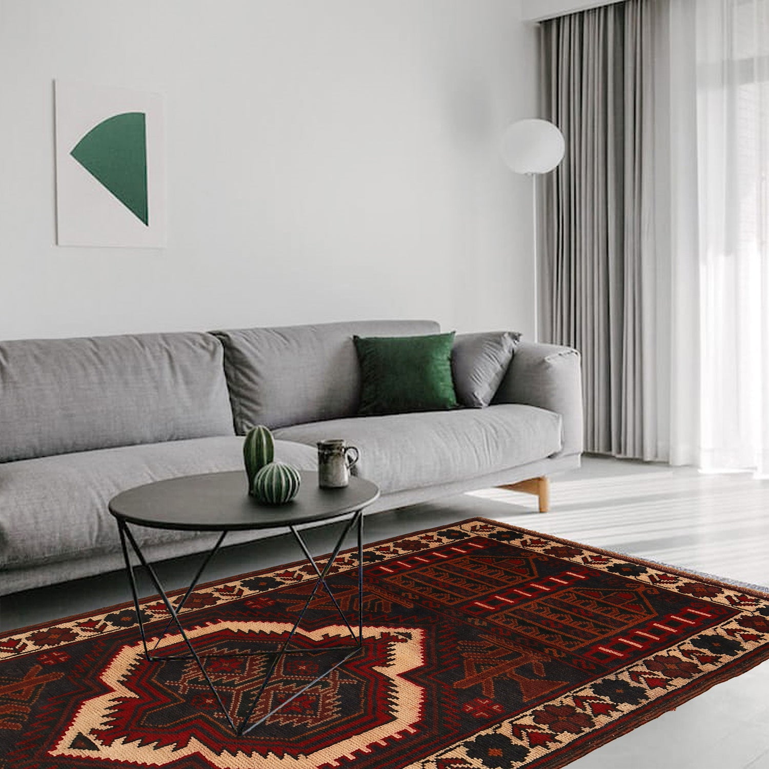 Baluchi Rug Handmade Multi Prayer Design 3x5 ft