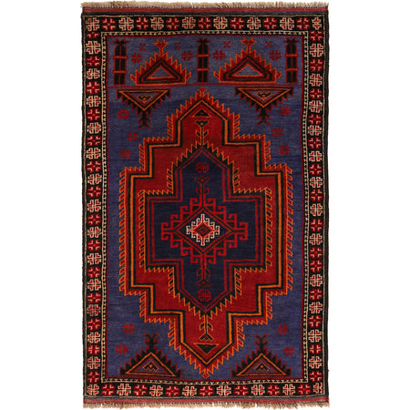 Baluchi Rug Handmade Multi Floral 3x5 ft