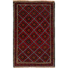 Baluchi Rug Handmade Red Floral 2x4 ft