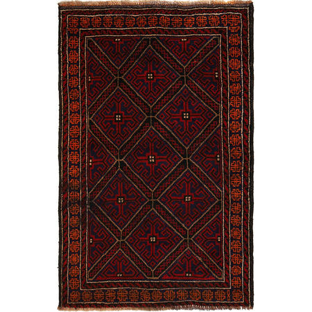 Baluchi Rug Handmade Multi Floral 3x5 ft