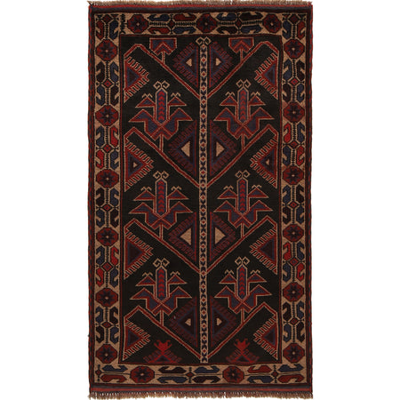 Baluchi Rug Handmade Multi Floral 3x5 ft