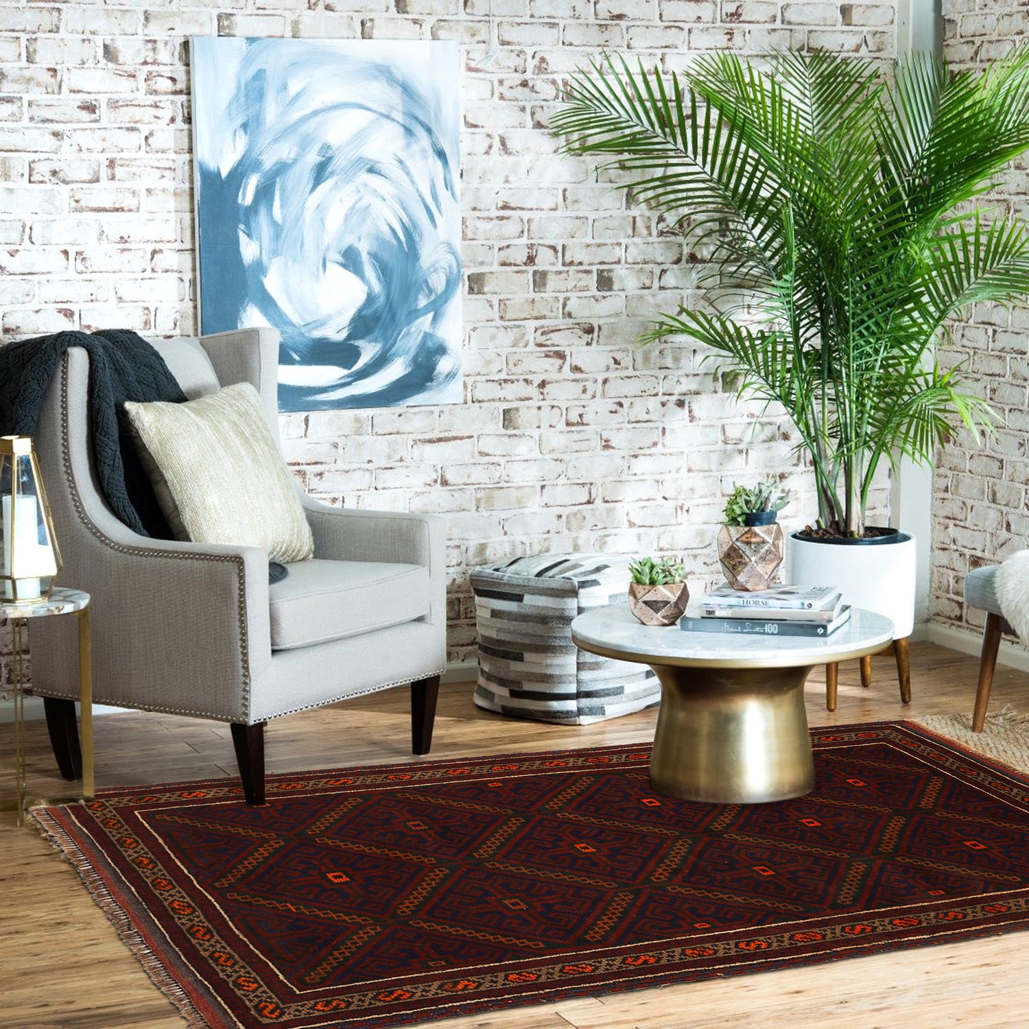 Baluchi Rug Handmade Multi Geometric 3x5 ft