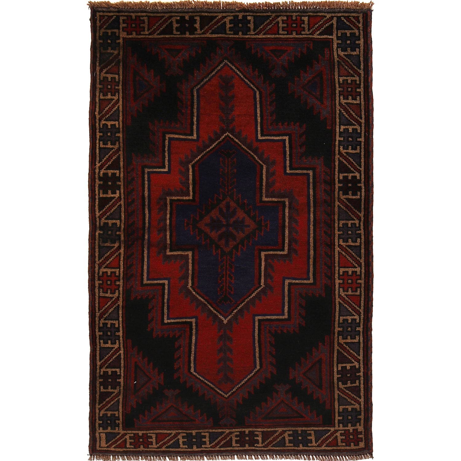 Baluchi Rug Handmade Multi Floral 3x5 ft