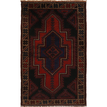 Baluchi Rug Handmade Multi Floral 3x5 ft
