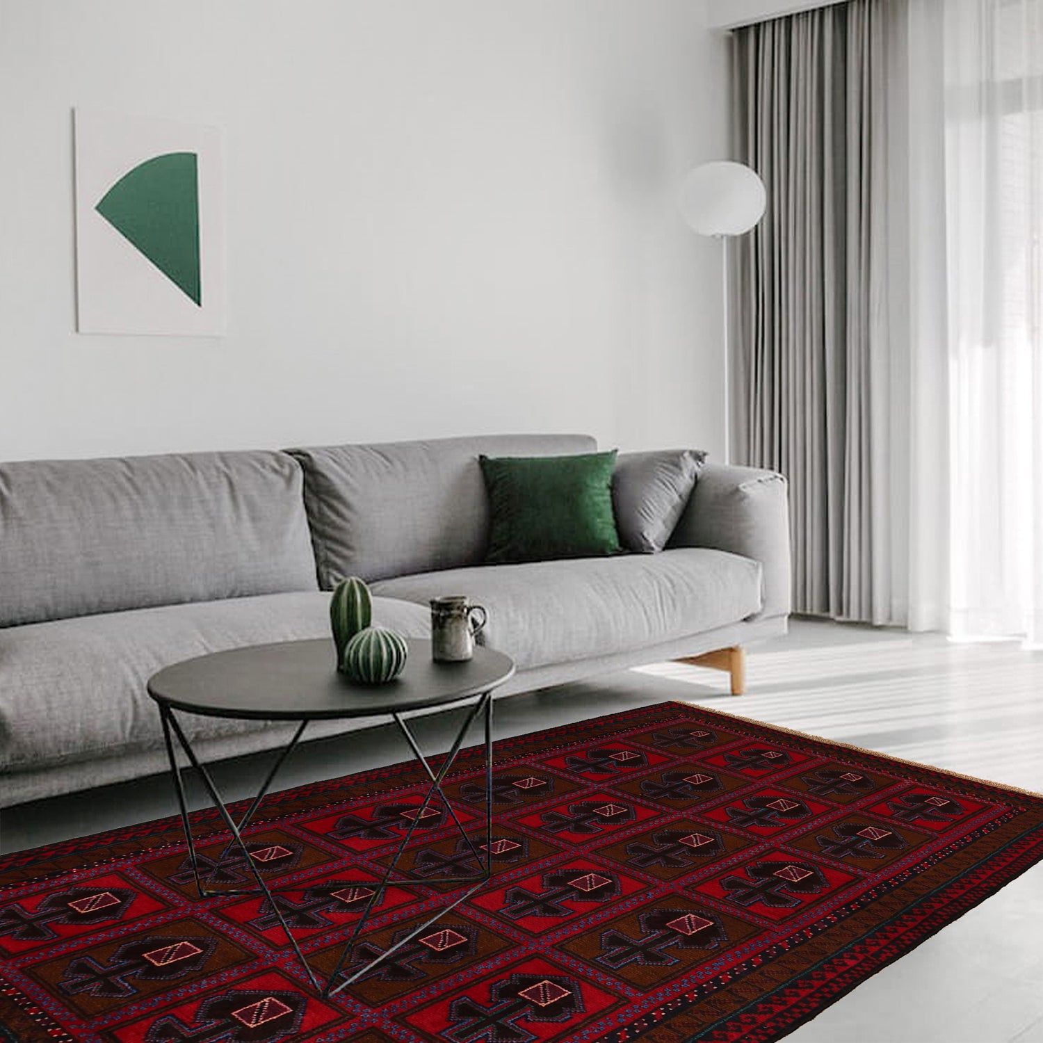 Baluchi Rug Handmade Multi Geometric 3x5 ft