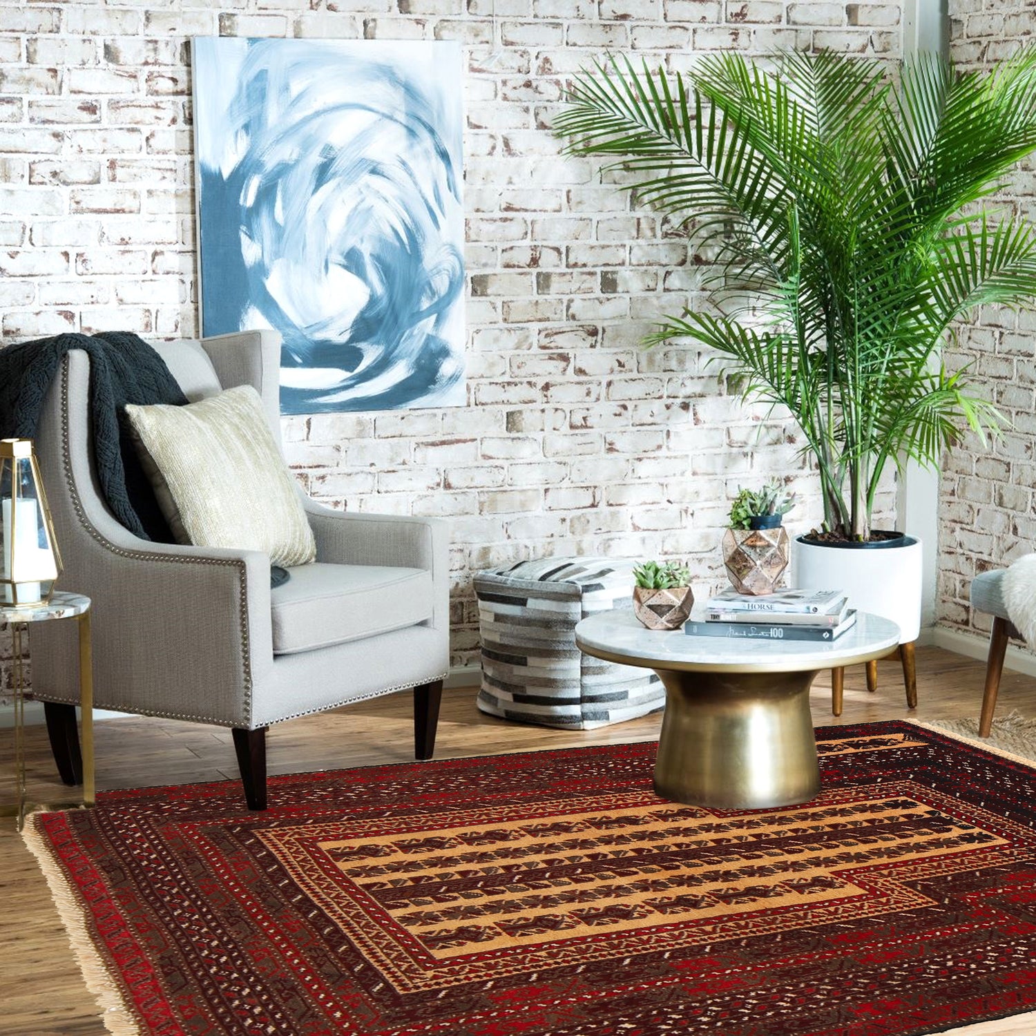 Baluchi Rug Handmade Multi Prayer Design 2x4 ft