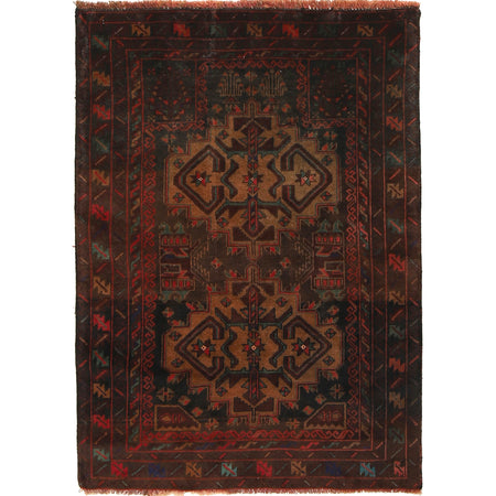Baluchi Rug Handmade Multi Prayer Design 2x4 ft