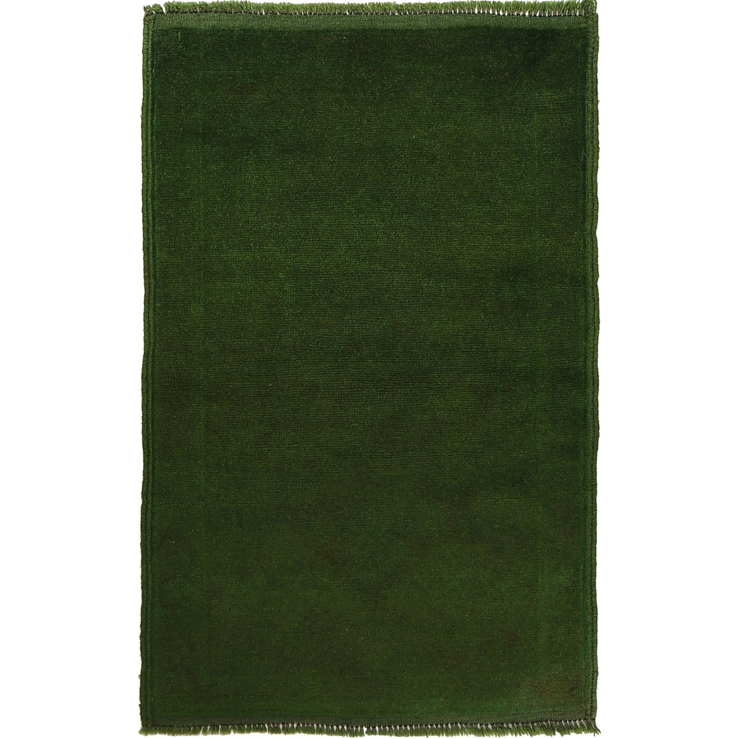 Overdyed Area Rug Handmade Green Geometric 3x5 ft