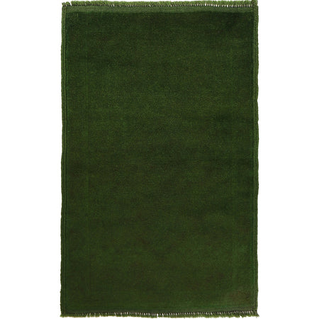 Overdyed Area Rug Handmade Green Geometric 3x5 ft