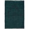 Overdyed Area Rug Handmade Blue Geometric 2x4 ft