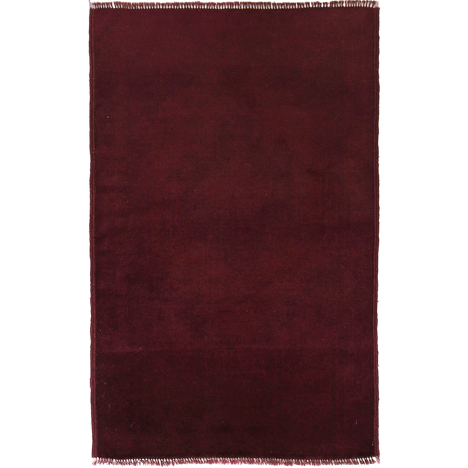 Overdyed Area Rug Handmade Purple Geometric 2x4 ft