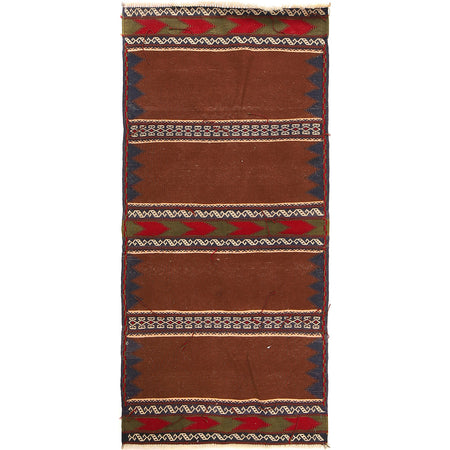 Table Sheet Runner Handmade Brown Curvilinear 5' Runner