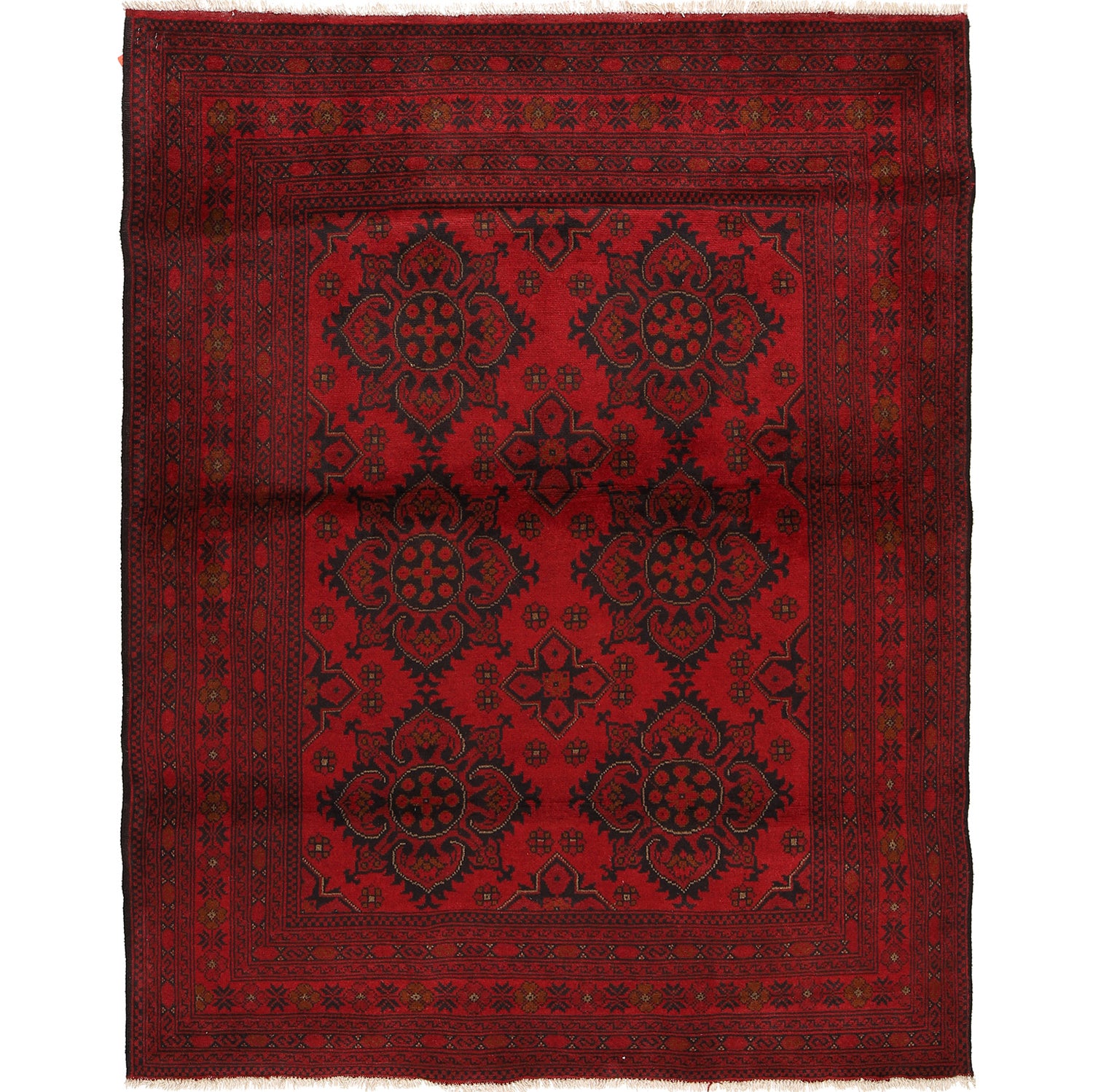 Khal Mohammadi Rug Handmade Red 4x7 ft