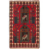 Baluchi Rug Handmade Multi Geometric 3x5 ft