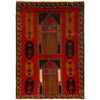 Baluchi Rug Handmade Multi Geometric 2x4 ft