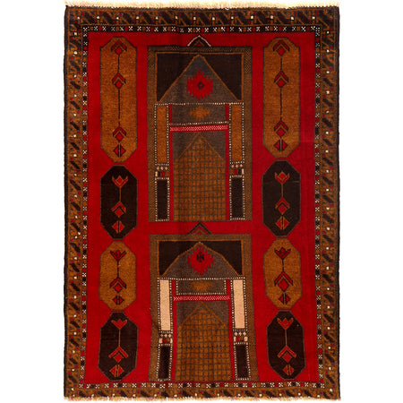 Baluchi Rug Handmade Multi Geometric 2x4 ft