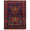 Baluchi Rug Handmade Blue Geometric 2x4 ft