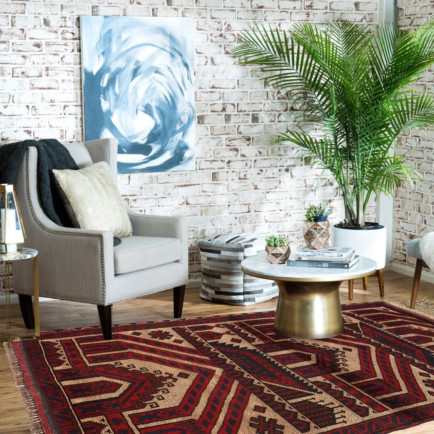 Baluchi Rug Handmade Multi Prayer Design 3x5 ft