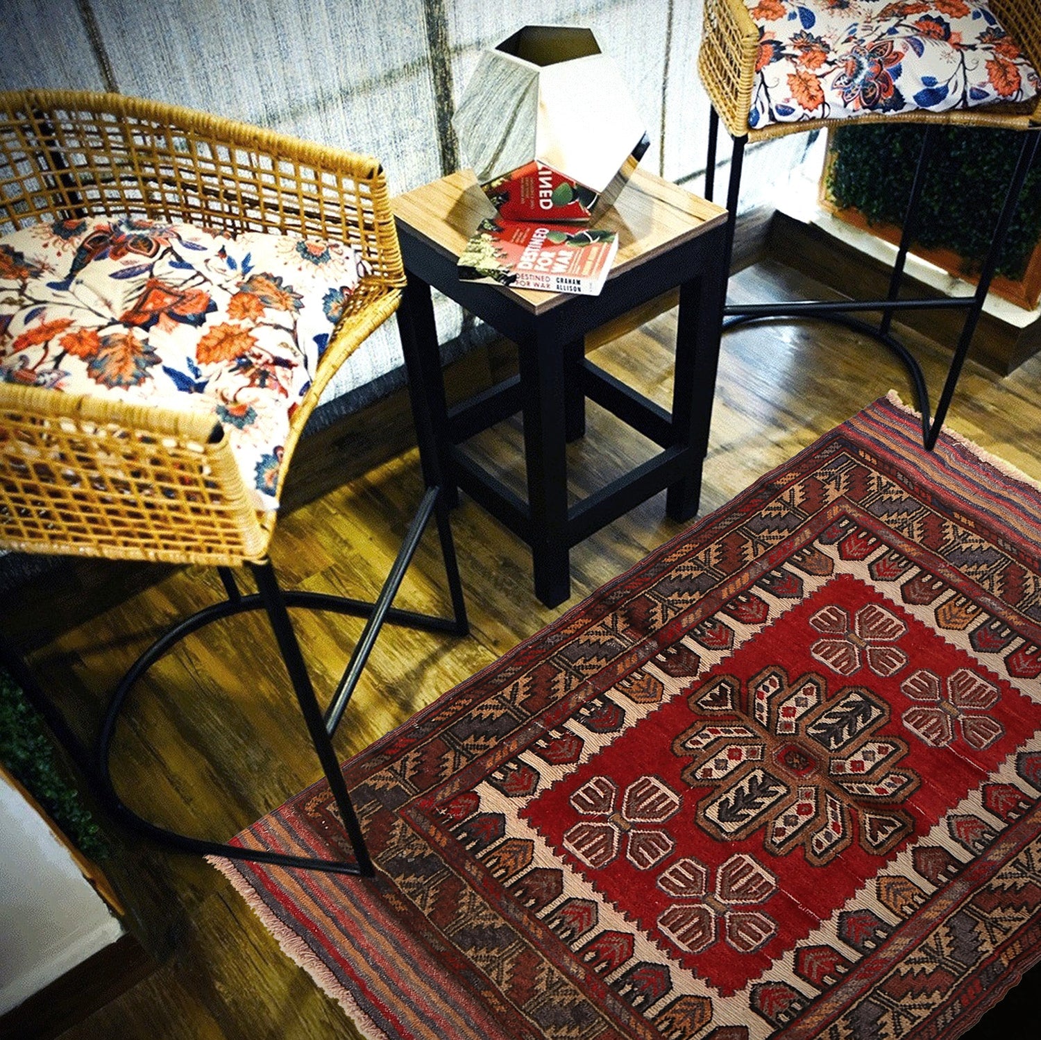 Barjasta Area Rug Handmade Beige Floral 2x4 ft