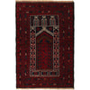 Baluchi Rug Handmade Red Prayer Design 2x4 ft
