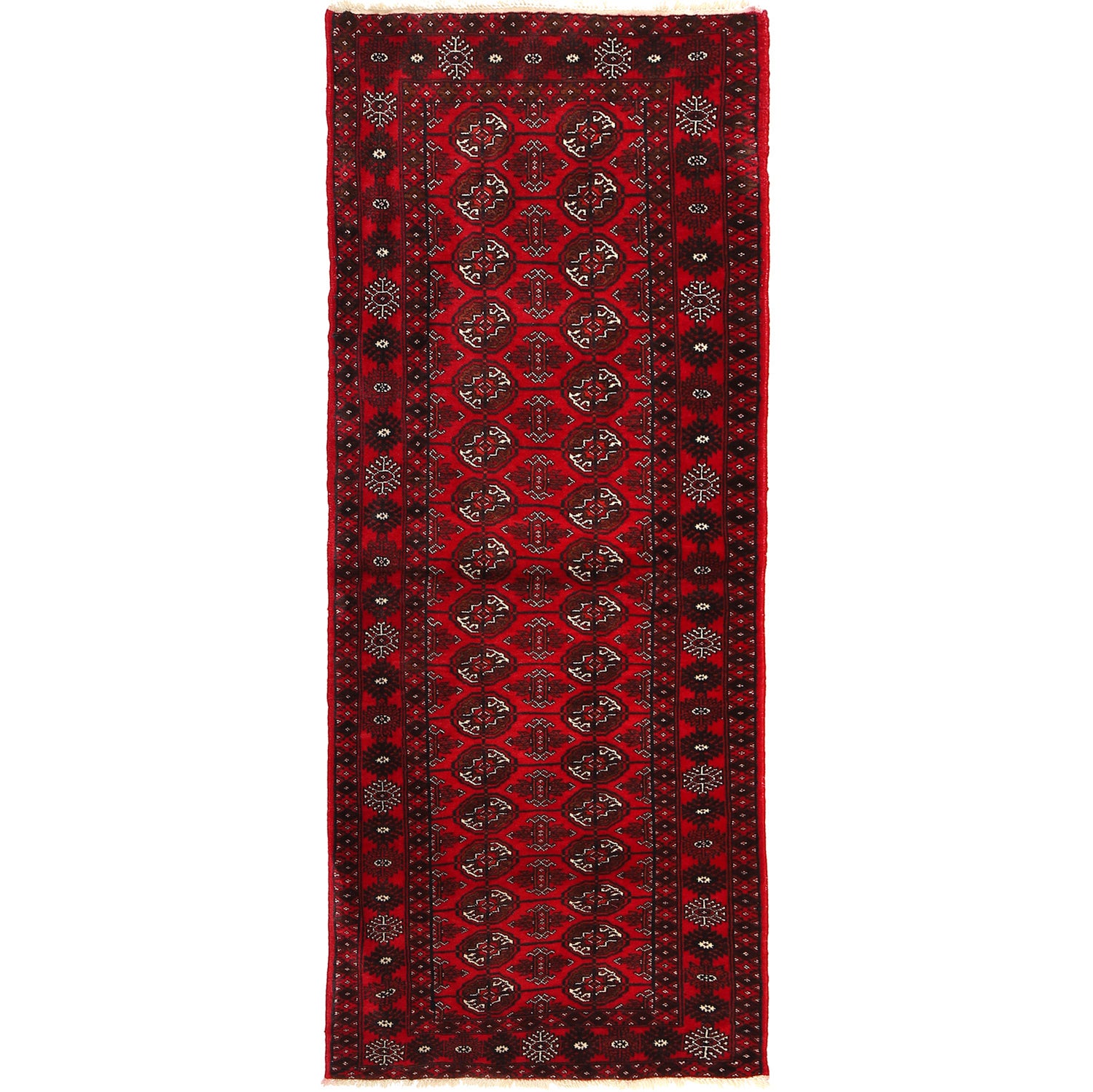 Bokhara Rug Handmade Vibrant Red Medallion 6' Runner