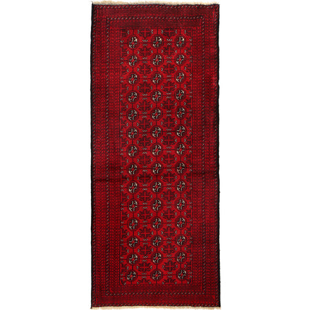 Bokhara Rug Handmade Vibrant Red Medallion 6' Runner