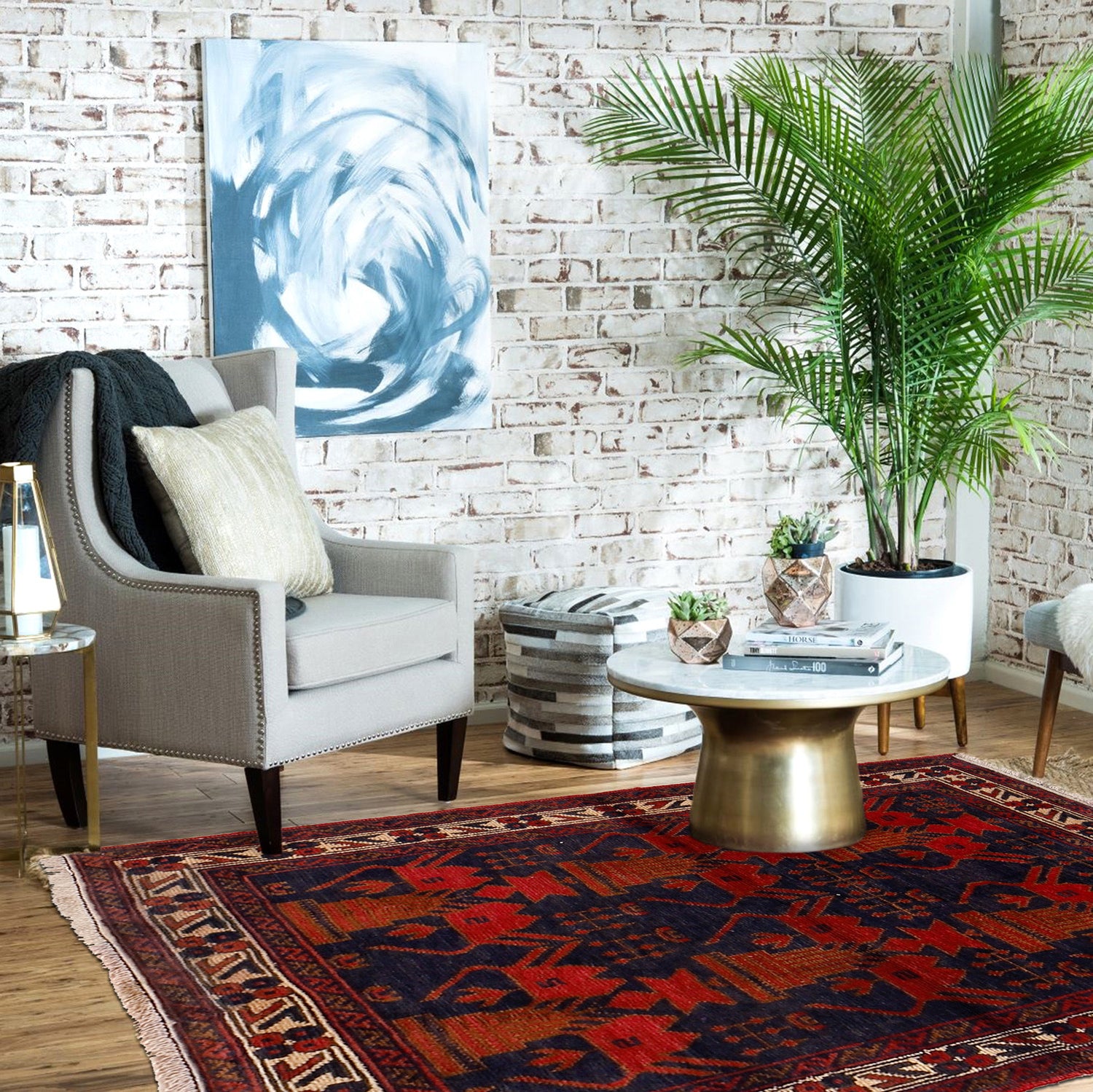 Baluchi Rug Handmade Multi Geometric 2x4 ft