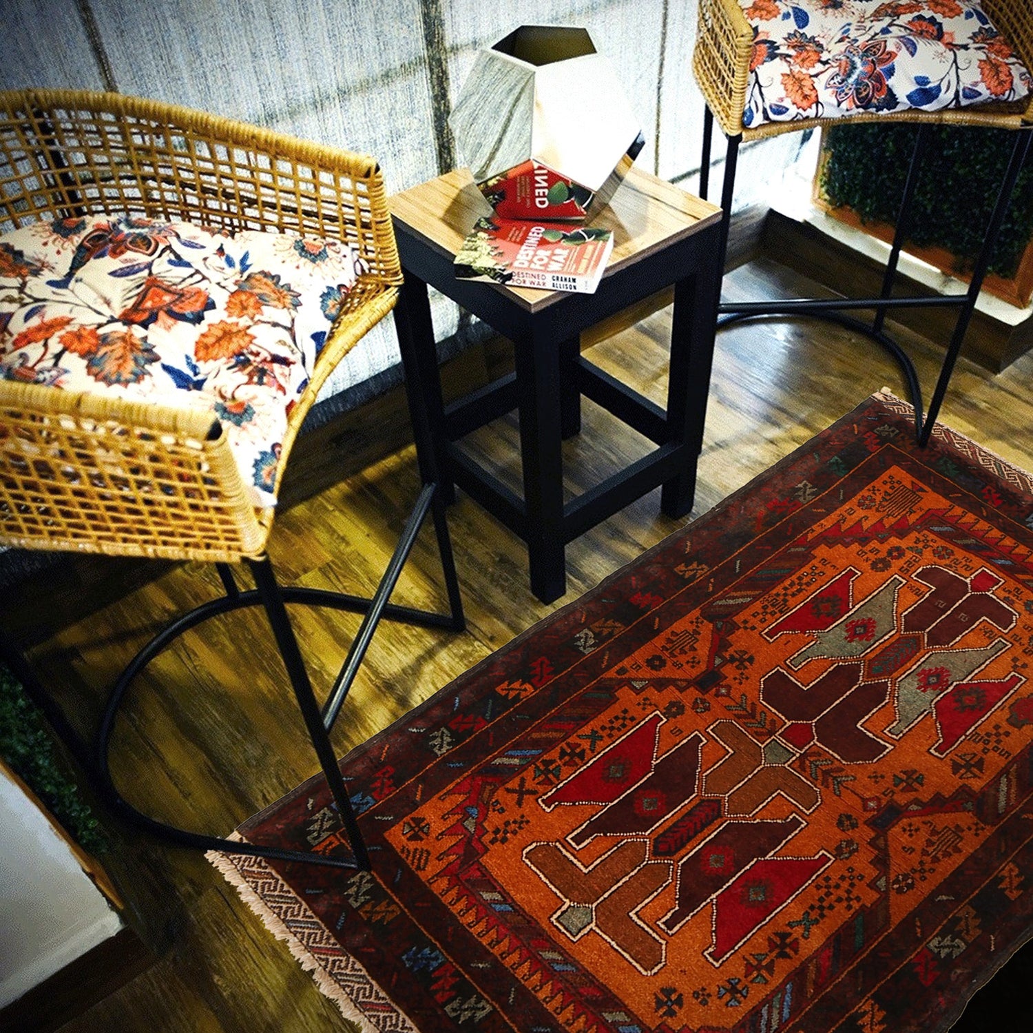Baluchi Rug Handmade Multi Geometric 3x5 ft