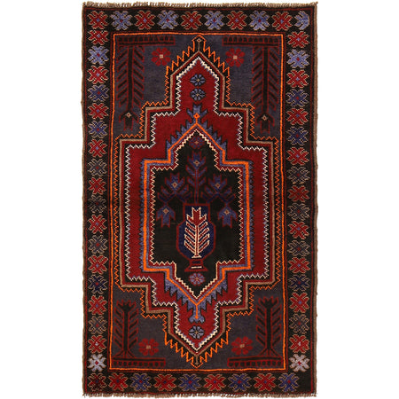 Baluchi Rug Handmade Multi Geometric 3x5 ft