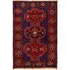 Baluchi Rug Handmade Multi Geometric 4x7 ft