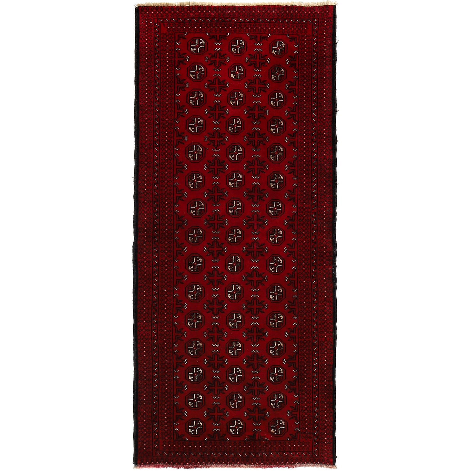 Bokhara Rug Handmade Vibrant Red Medallion 6' Runner