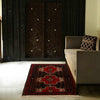 Baluchi Rug Handmade Multi Geometric 2x4 ft