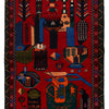 Baluchi Rug Handmade Red Geometric 3x5 ft
