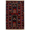 Baluchi Rug Handmade Multi Geometric 2x4 ft