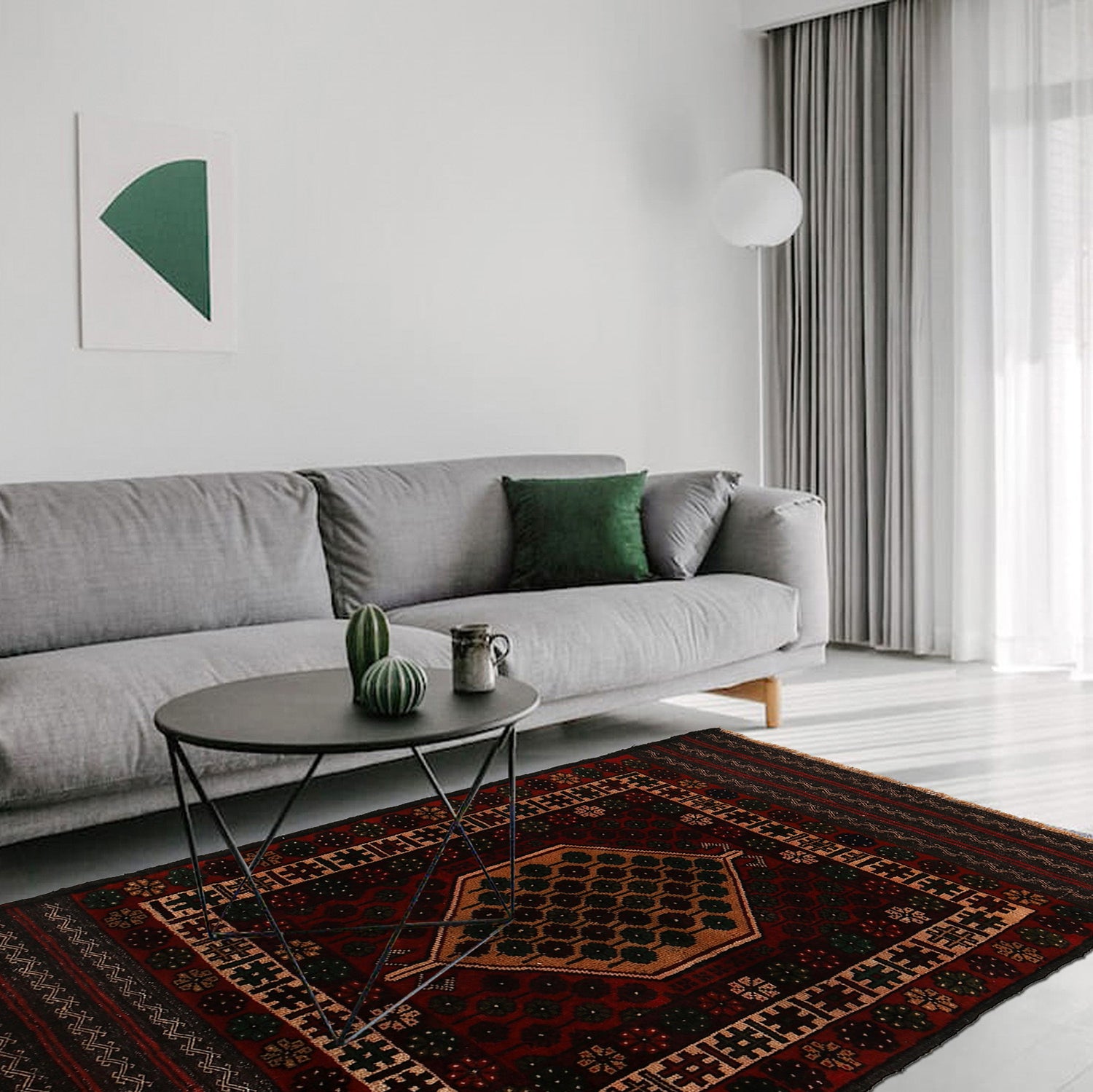 Baluchi Rug Handmade Multi Geometric 3x5 ft