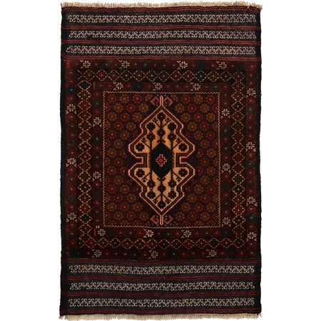 Baluchi Rug Handmade Multi Geometric 3x5 ft