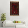 Baluchi Rug Handmade Red Prayer Design 2x4 ft