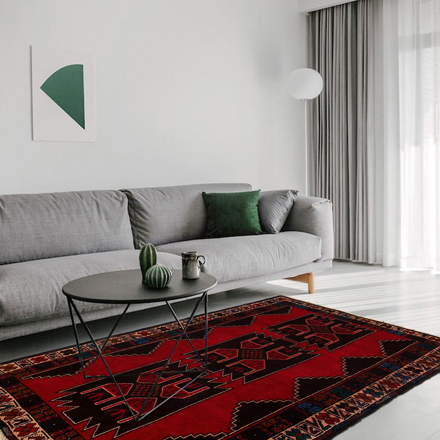 Baluchi Rug Handmade Multi Geometric 3x5 ft