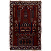 Baluchi Rug Handmade Red Prayer Design 3x5 ft