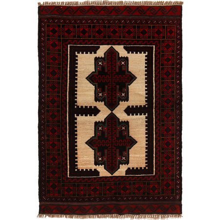 Baluchi Rug Handmade Multi Floral 2x4 ft